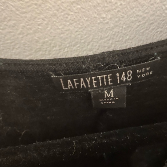 Women’s Lafayette 148 Black Top w Ruching - Picture 6 of 7